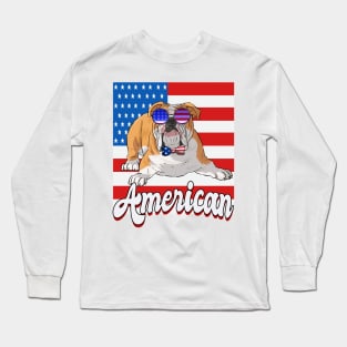 English Bulldog American 4th of July Long Sleeve T-Shirt